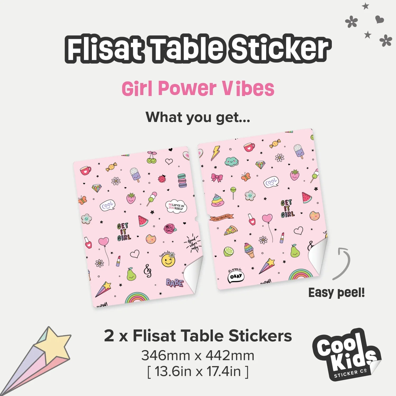 Flisat Table Girl Power Vibes Decal - Furniture Decals