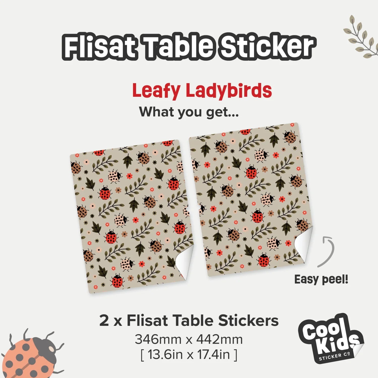 Flisat Table Leafy Ladybirds Decal - Furniture Decals