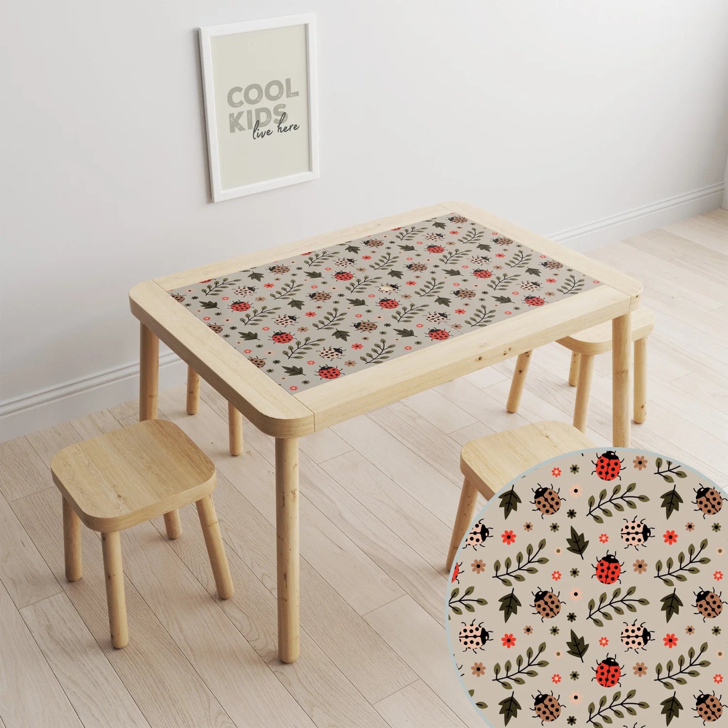 Flisat Table Leafy Ladybirds Decal DF3.