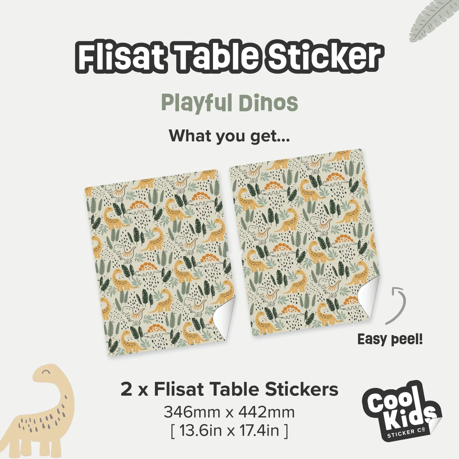 Flisat Table Playful Dinos Decal - Furniture Decals