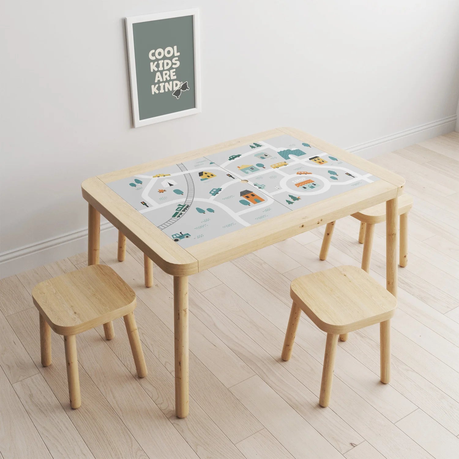 Flisat Table Road Map Decal - Furniture Decals - Flisat