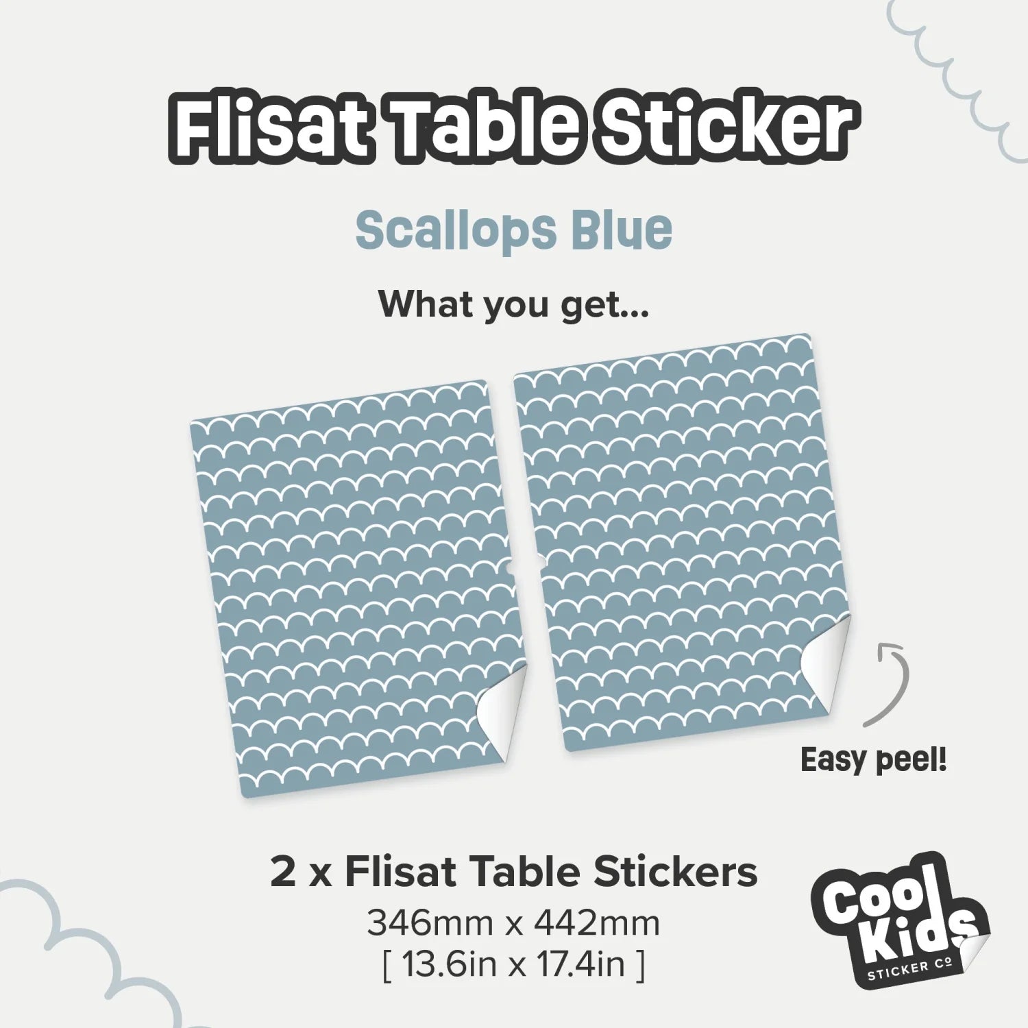 Flisat Table Scallops Blue Decal - Furniture Decals