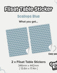 Flisat Table Scallops Blue Decal - Furniture Decals