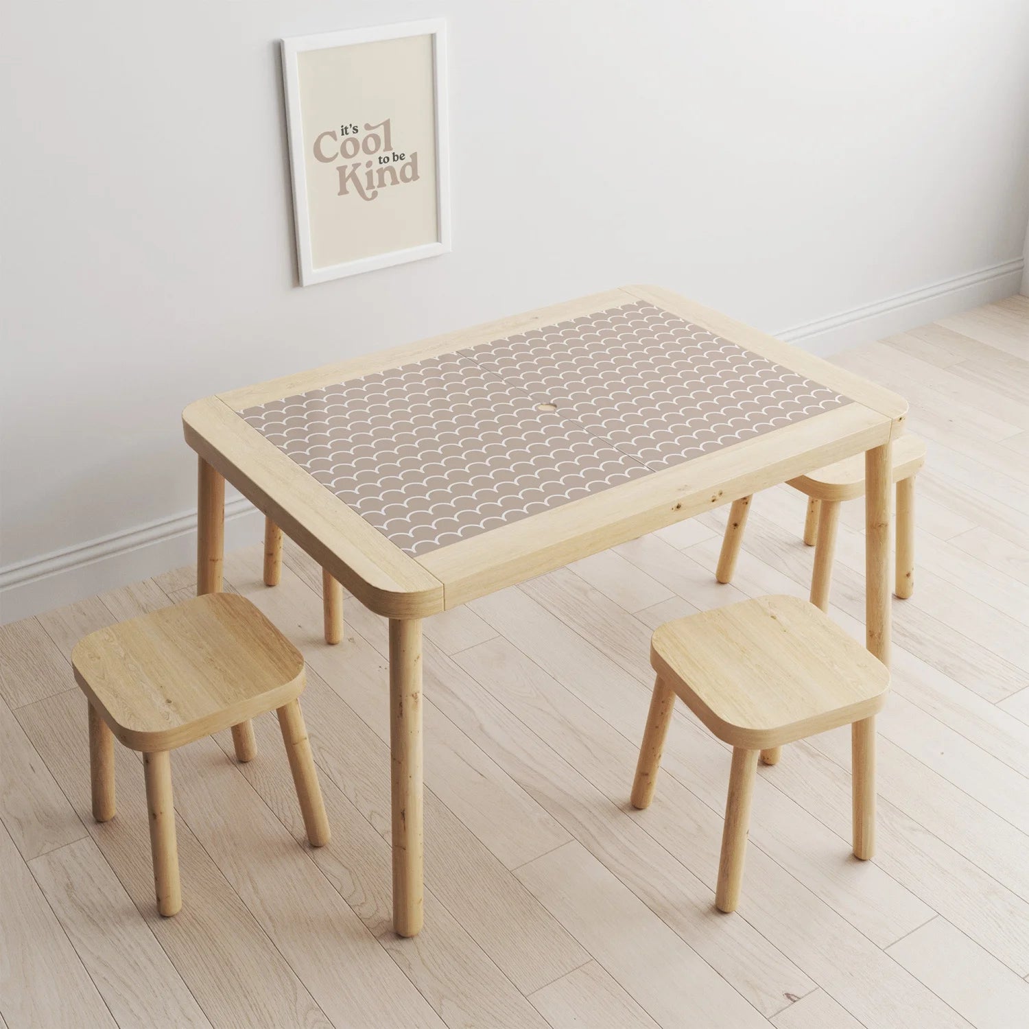 Flisat Table Scallops Neutral Decal - Furniture Decals
