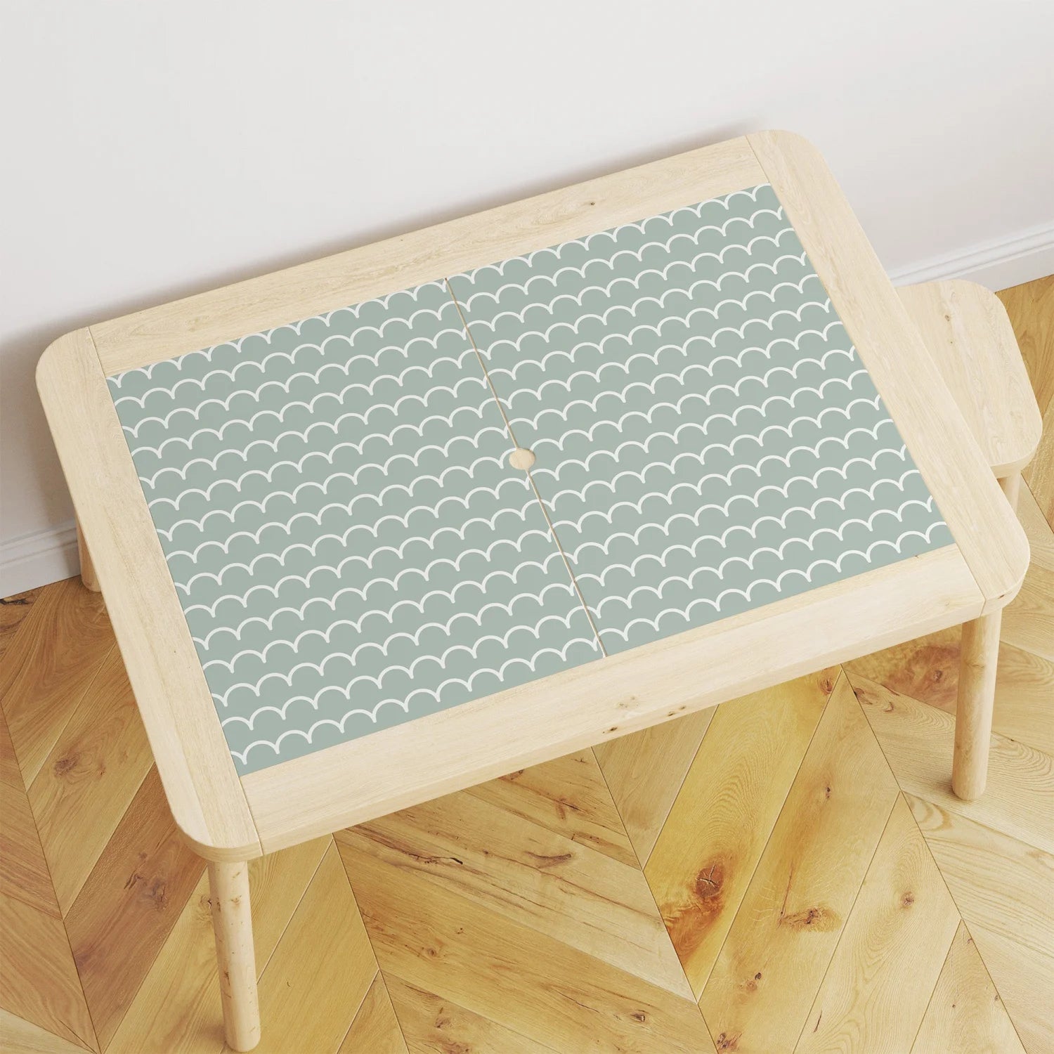 Flisat Table Scallops Sage Decal - Furniture Decals