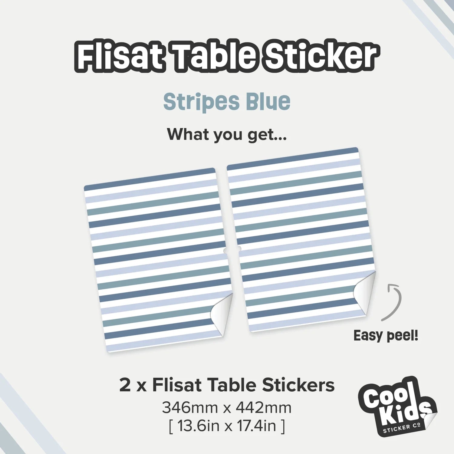 Flisat Table Stripes Blue Decal - Furniture Decals - Flisat