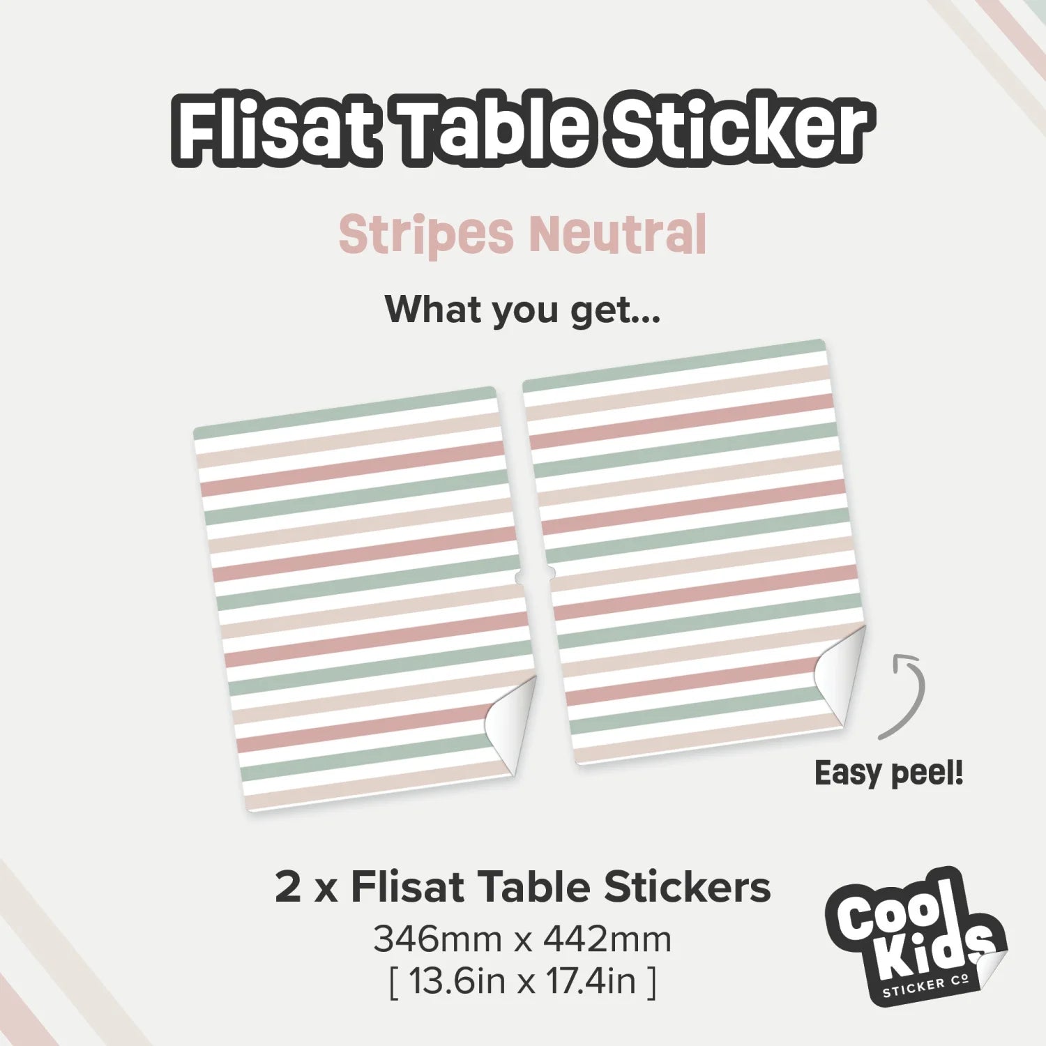 Flisat Table Stripes Neutral Decal - Furniture Decals