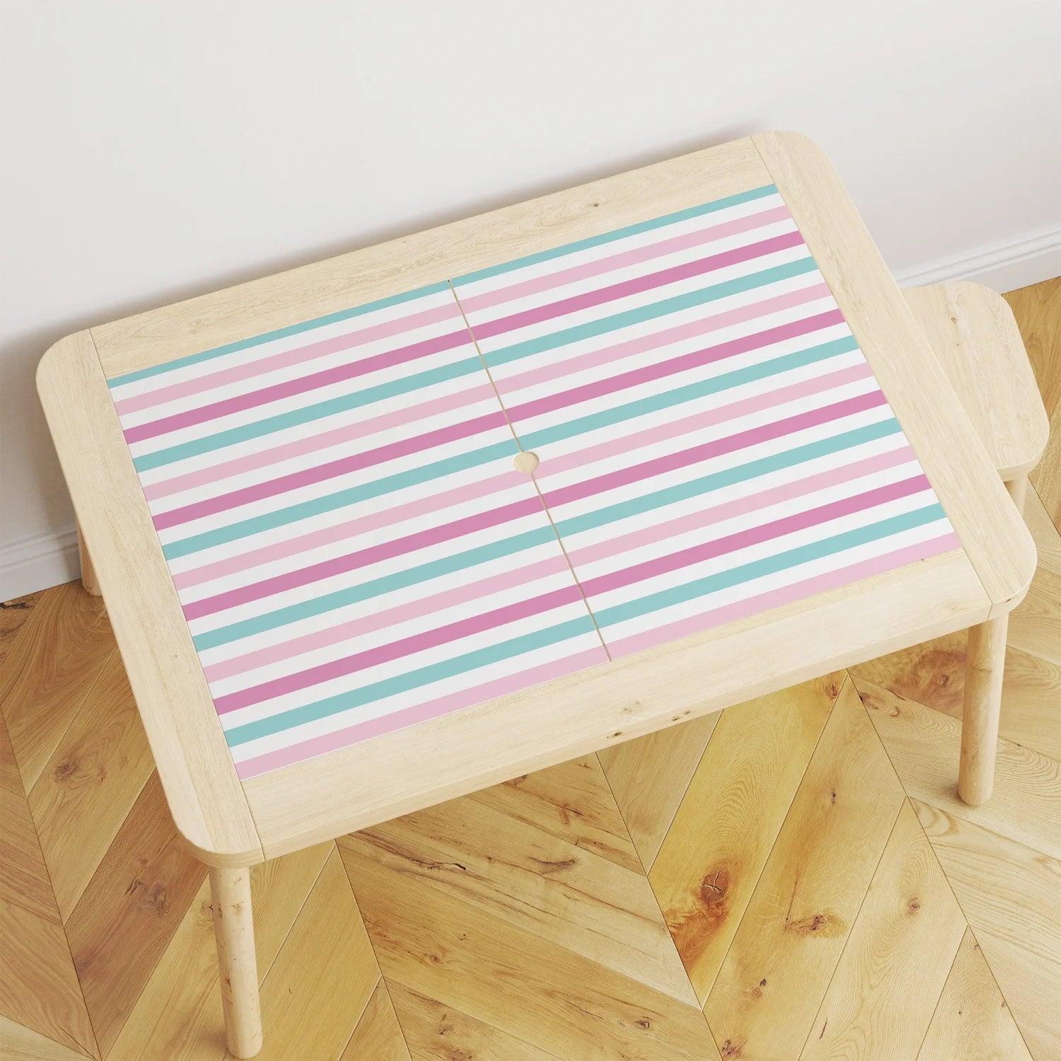 Flisat Table Stripes Pink Decal - Furniture Decals - Flisat