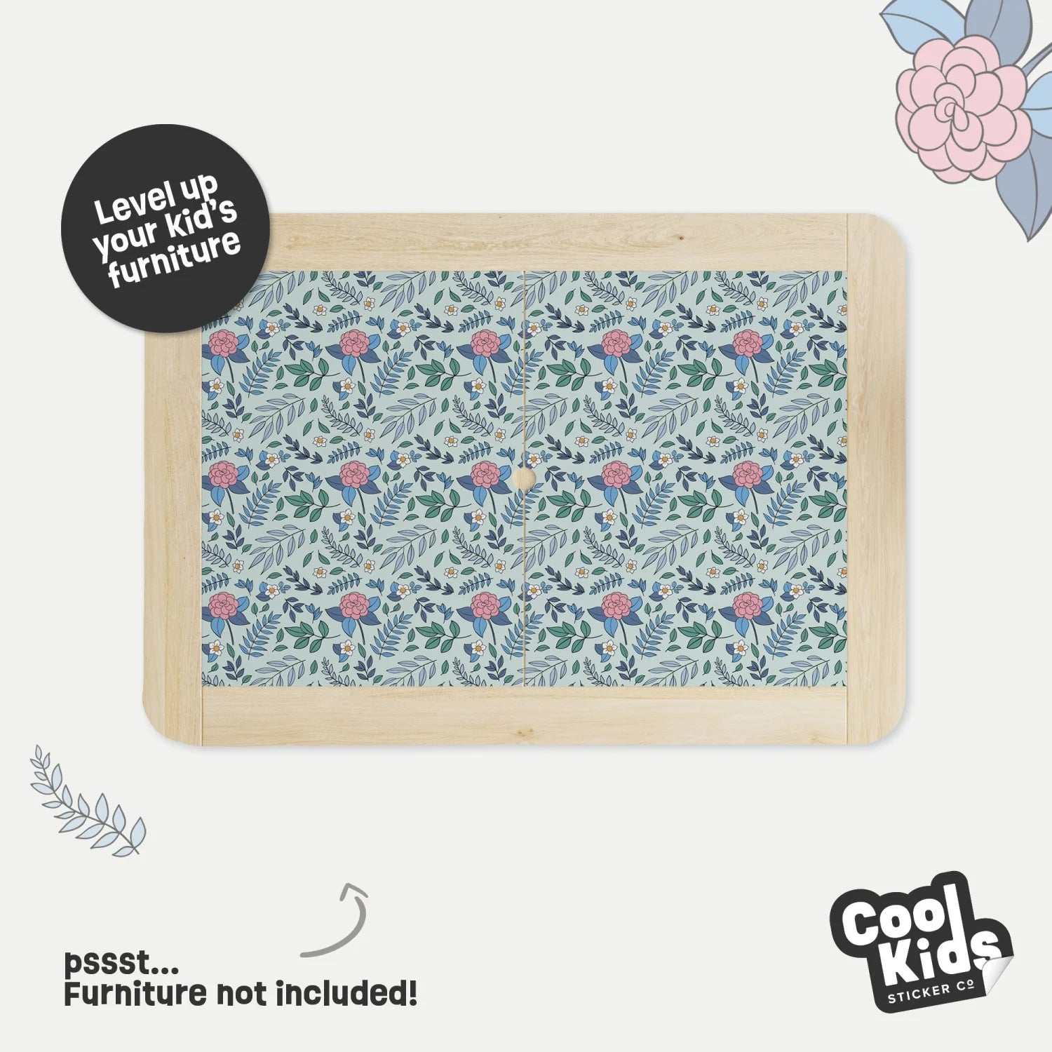 Flisat Table Vintage Florals Decal - Furniture Decals