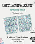 Flisat Table Vintage Florals Decal - Furniture Decals