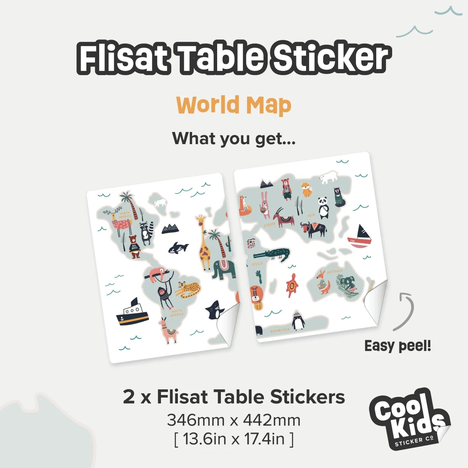 Flisat Table World Map Decal - Furniture Decals - Flisat