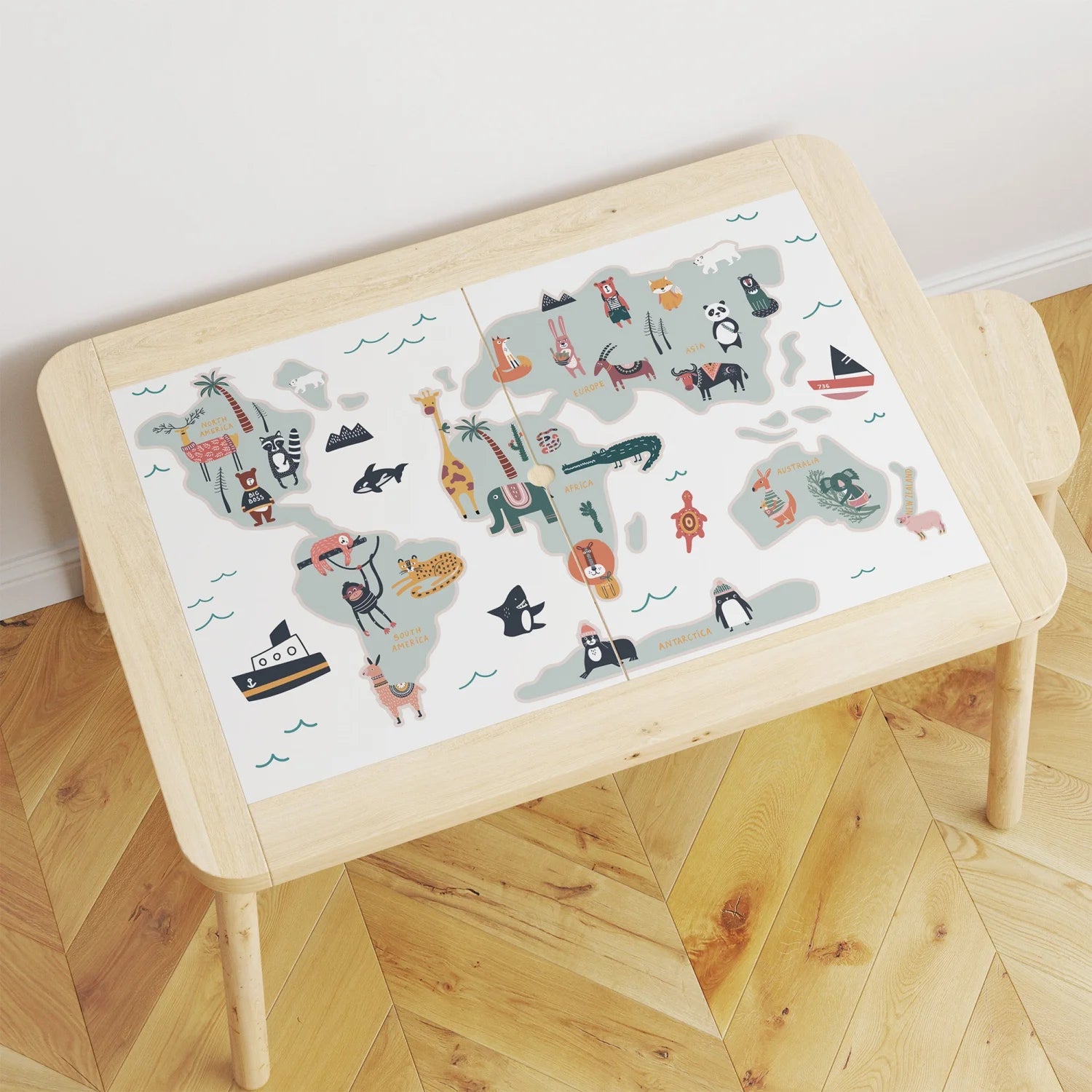 Flisat Table World Map Decal | Cool Kids Sticker Co.