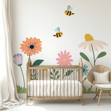 Sticker mural à motif floral marguerite