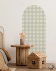 Gingham Patterned Arch Wall Decals - Medium / Apple & Sage