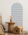 Gingham Patterned Arch Wall Decals - Medium / Blue & Sky