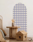 Gingham Patterned Arch Wall Decals - Medium / Lavender &