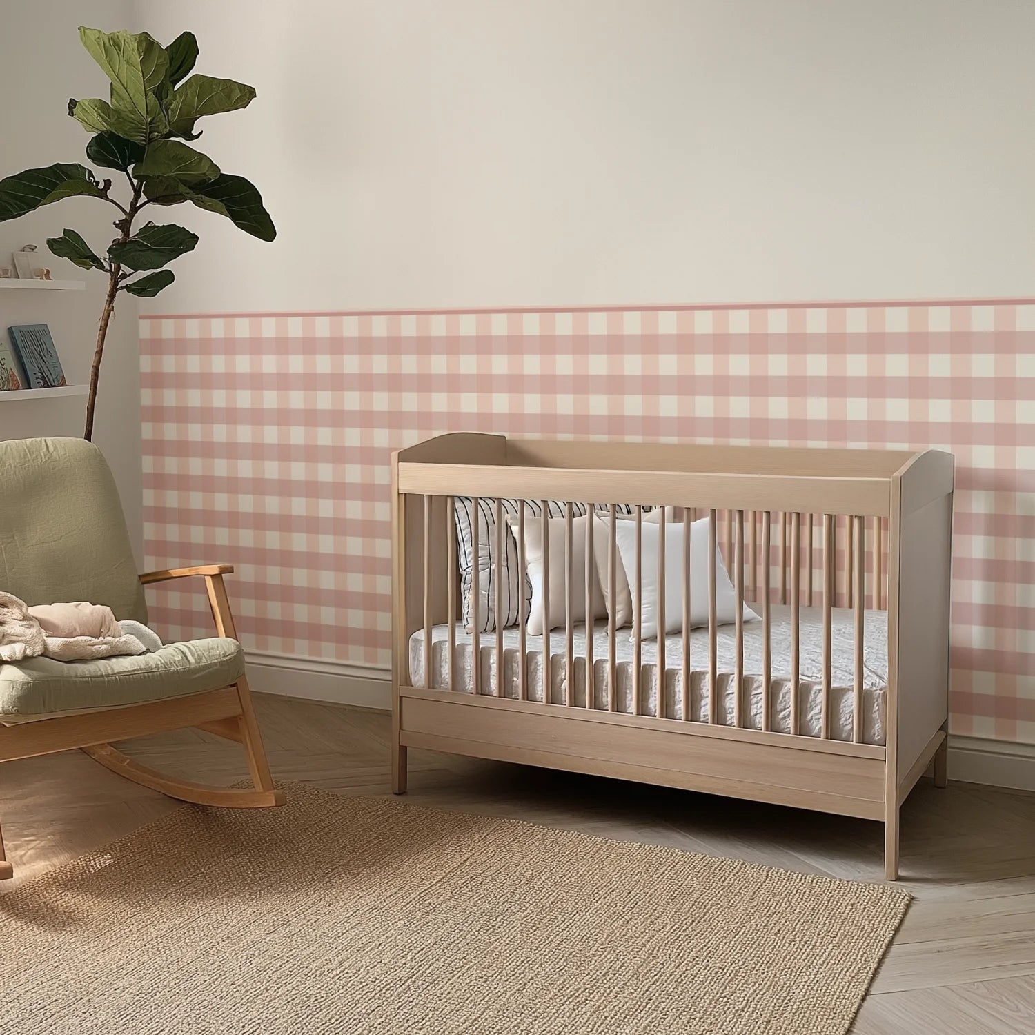 Gingham Wall Panels - Pink & Blush - DW11.