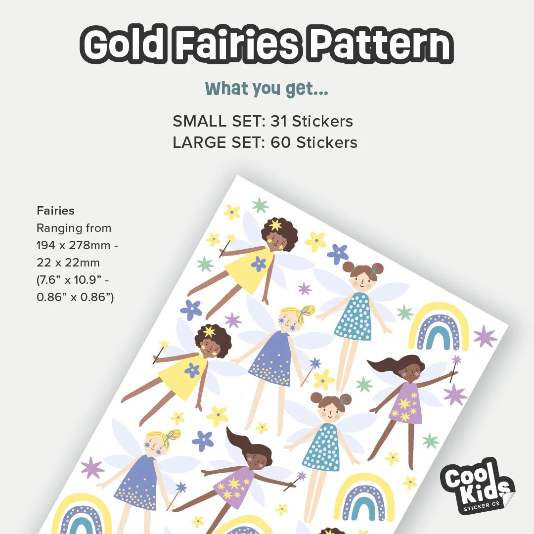 Gold Fairies - Patterned - Decals - Fantasy