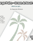 Green & Neutral Palm Tree Wall Decal - Large - Decals