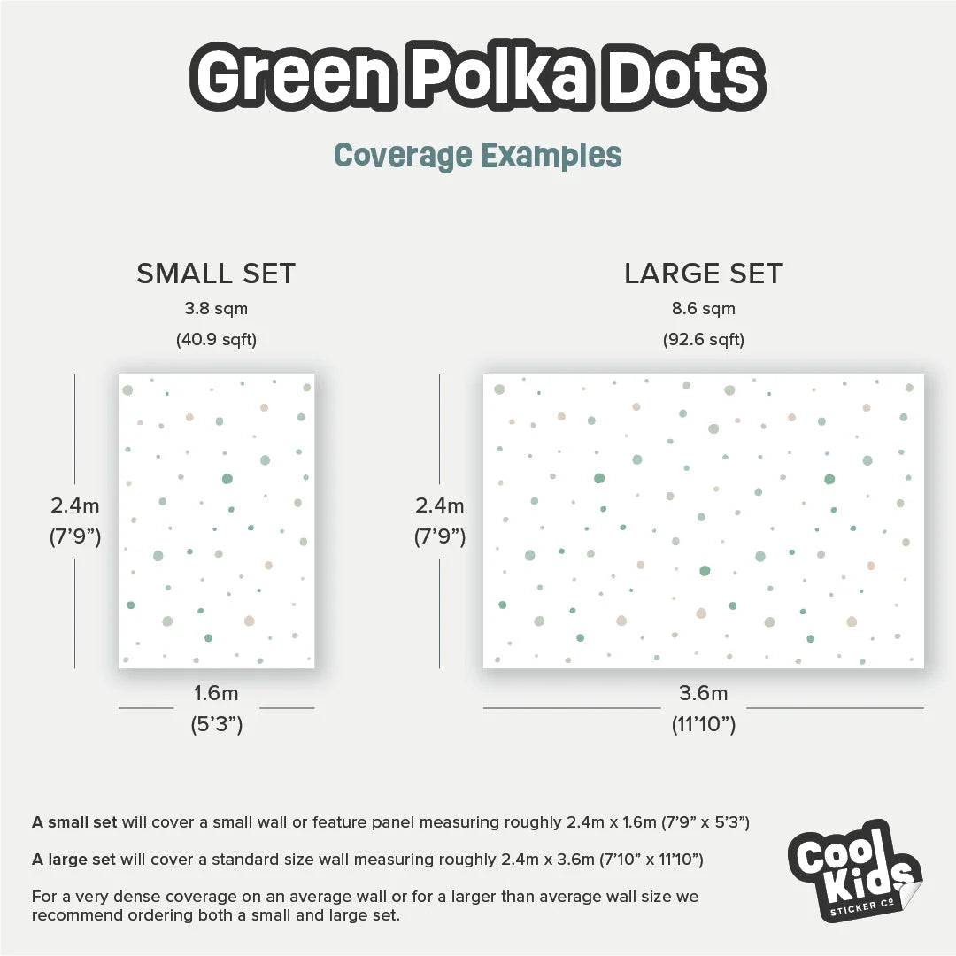 Greens Polka Dot Wall Decals - DW0. Polka Dot Decals