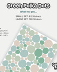 Greens Polka Dot Wall Decals - DW0. Polka Dot Decals