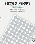 Grey Polka Dot Wall Decal - DW0. Polka Dot Decals