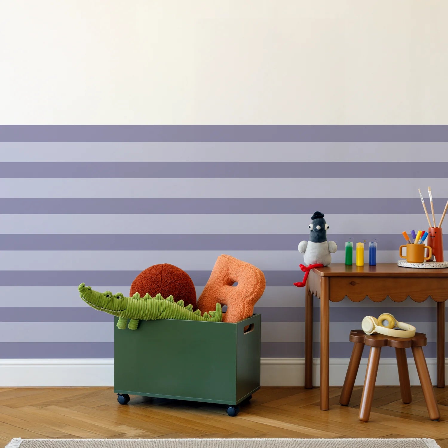 Horizontal Stripes Wall Panels - Purple & Lavender - DW11.