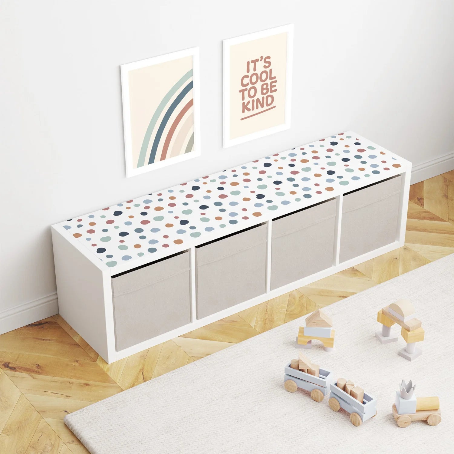 Kallax Shelf Abstract Dots Warm Decal - Furniture Decals