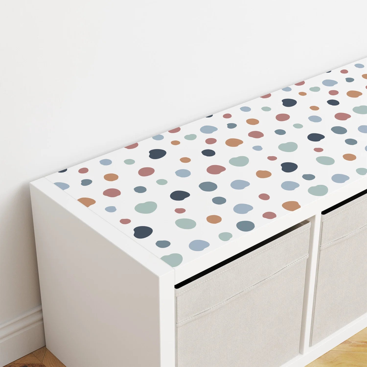 Kallax Shelf Abstract Dots Warm Decal - Furniture Decals