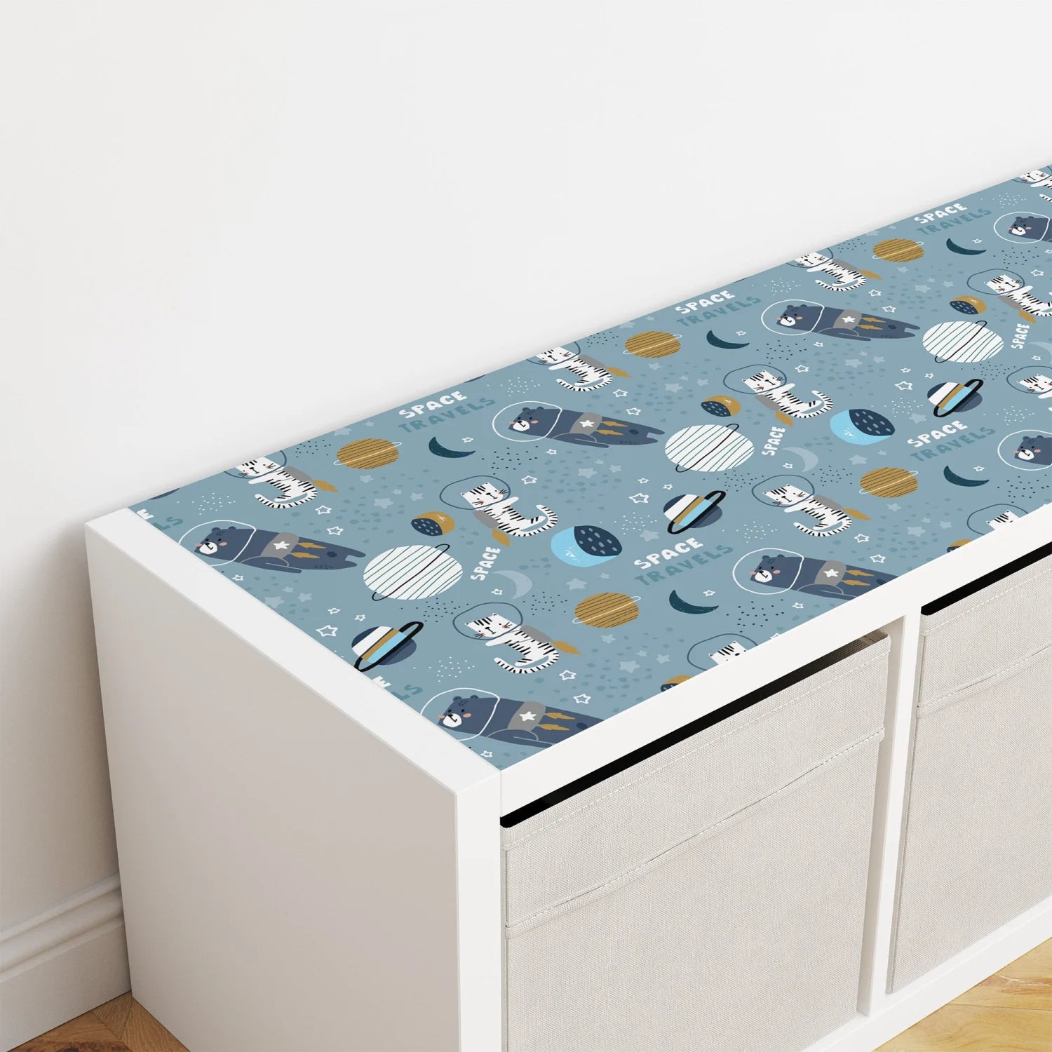 Kallax Shelf Animals In Space Decal - Furniture Decals