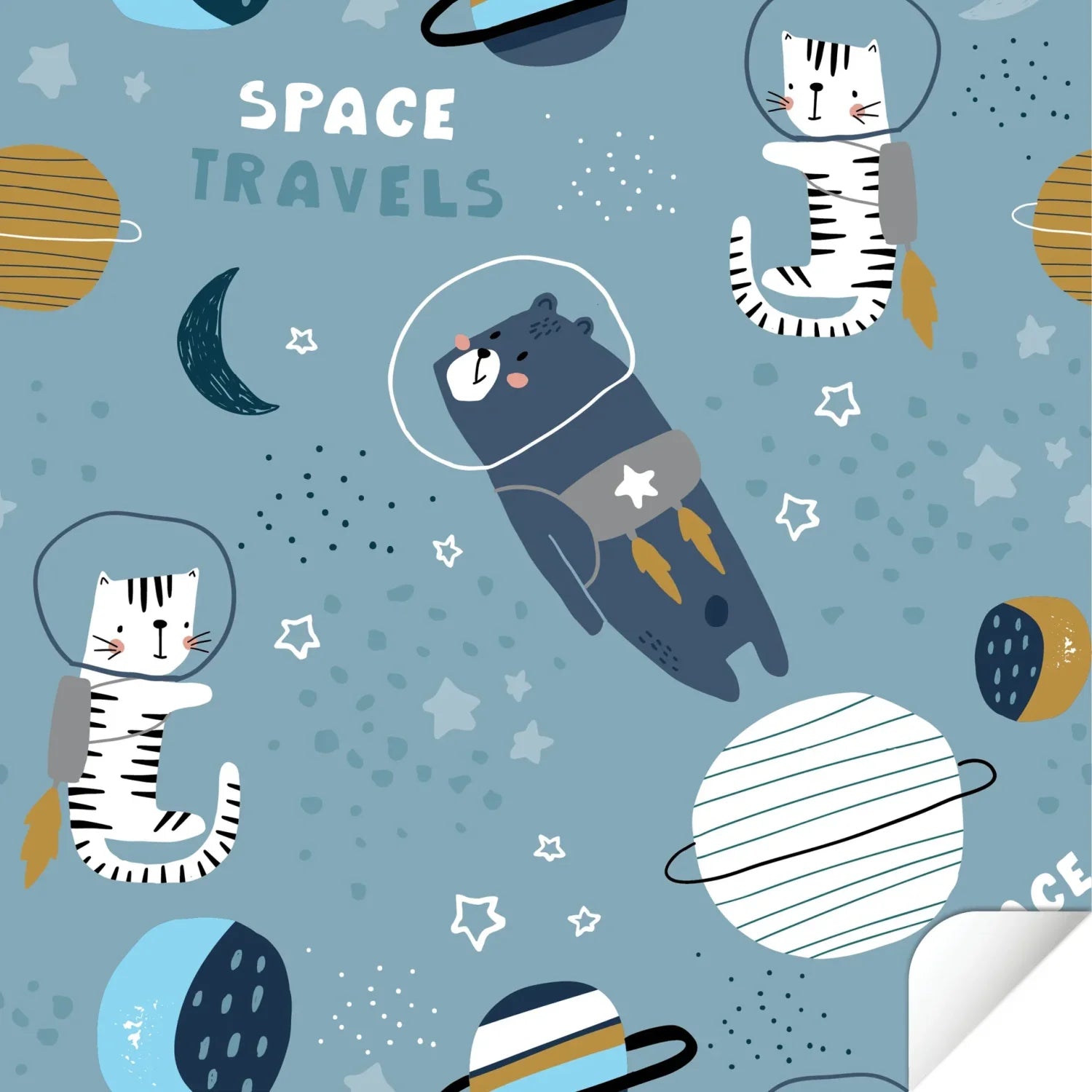 Kallax Shelf Animals In Space Decal - Furniture Decals