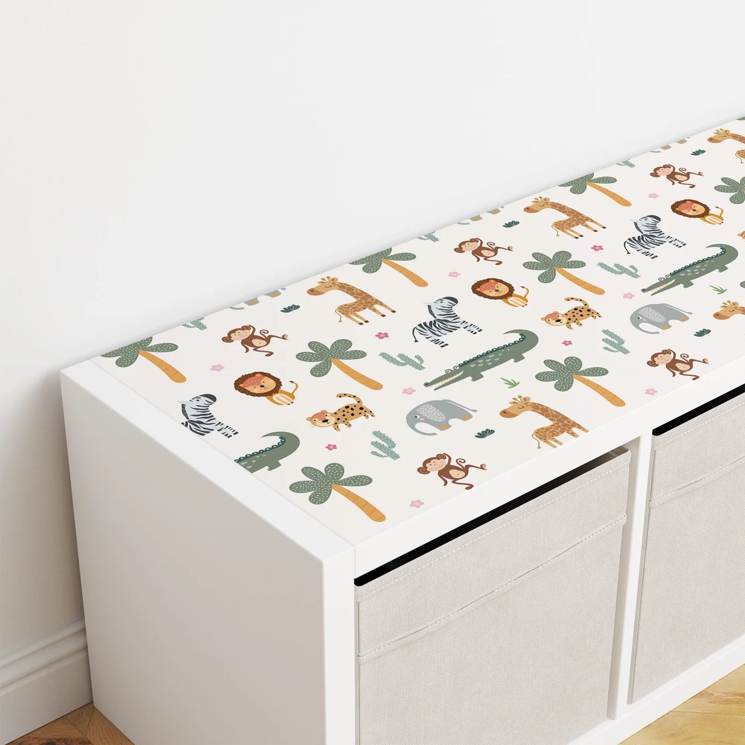 Kallax Shelf Animals On Safari Decal - Furniture Decals