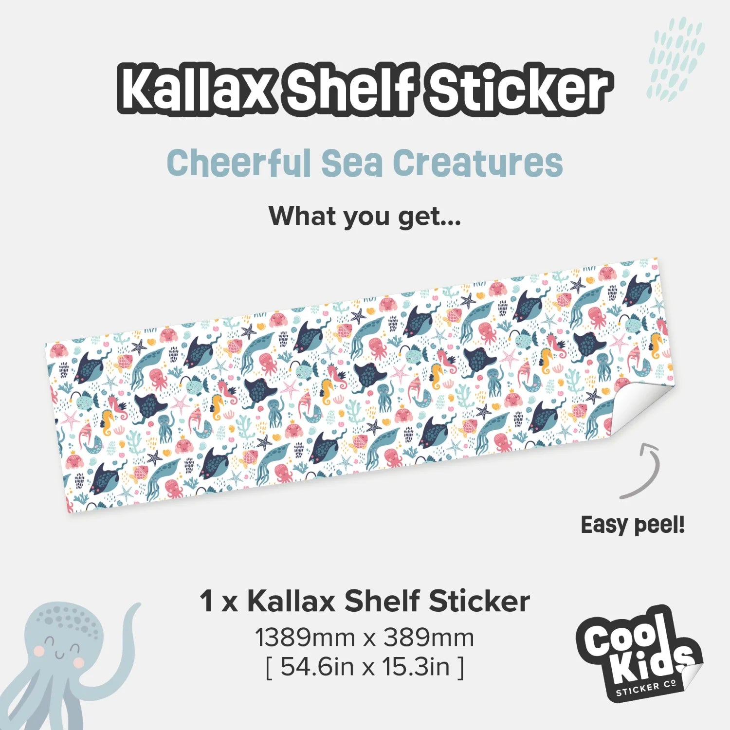 Kallax Shelf Cheerful Sea Creatures Decal - Furniture