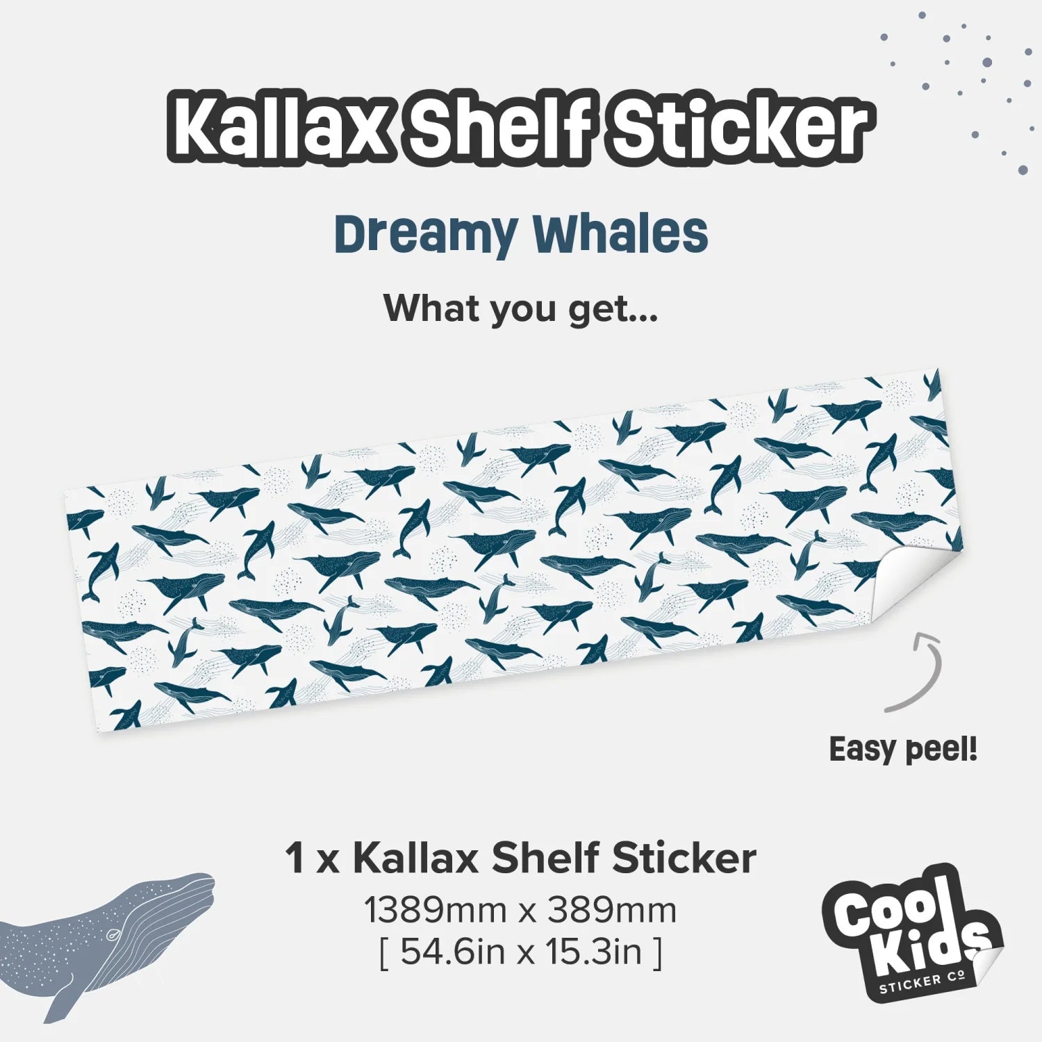 Kallax Shelf Dreamy Whales Decal - Furniture Decals