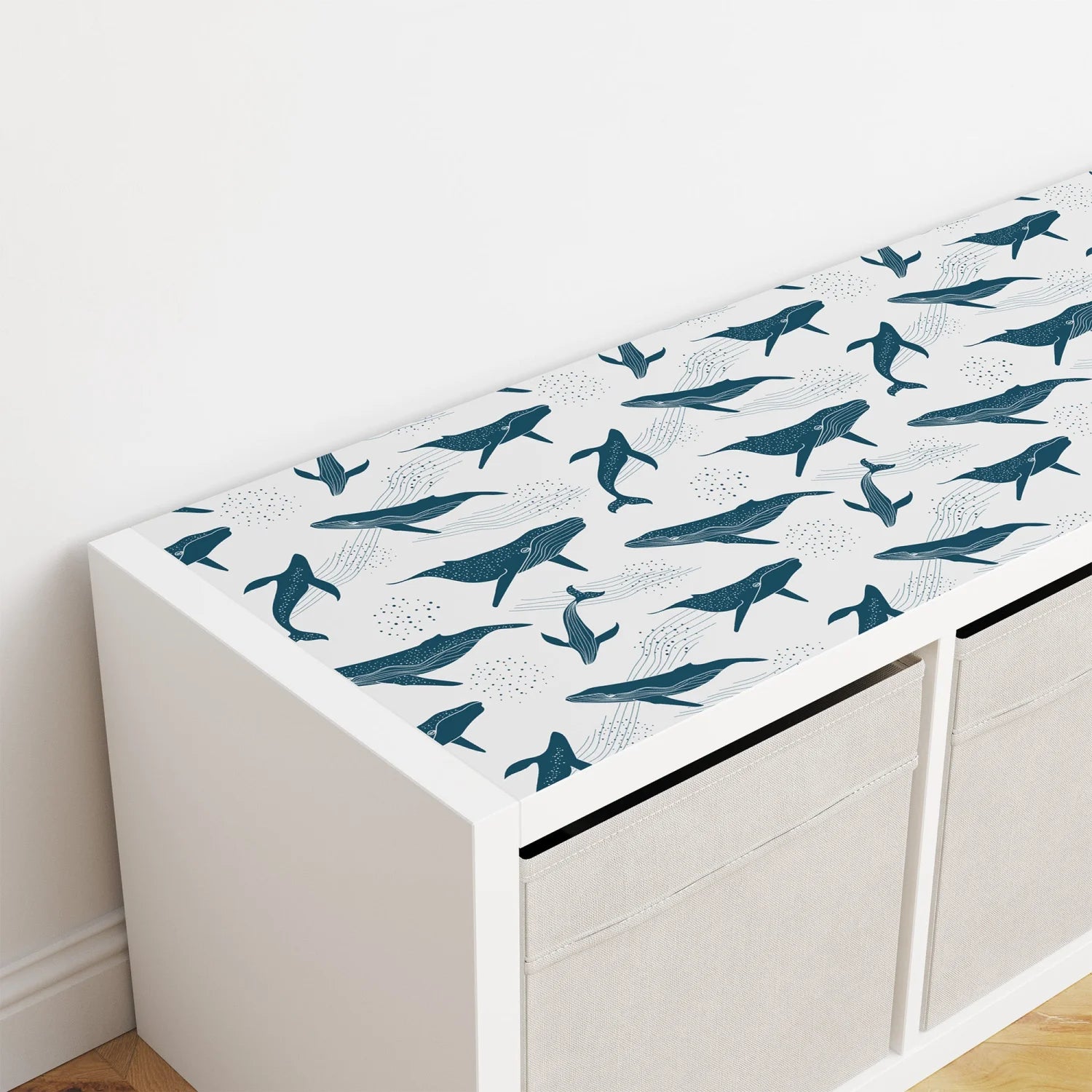 Kallax Shelf Dreamy Whales Decal - Furniture Decals