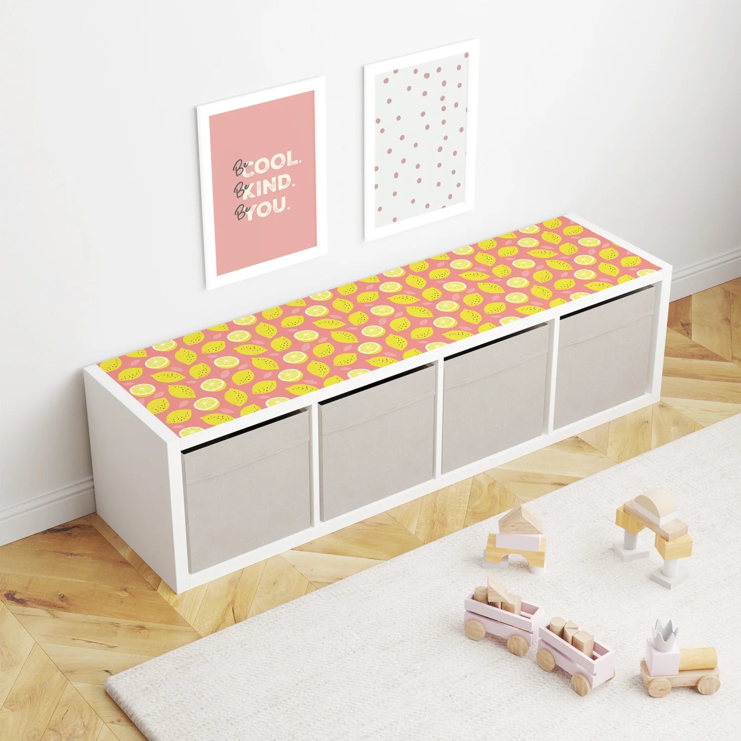 Kallax Shelf Fruity Lemons Decal - Furniture Decals