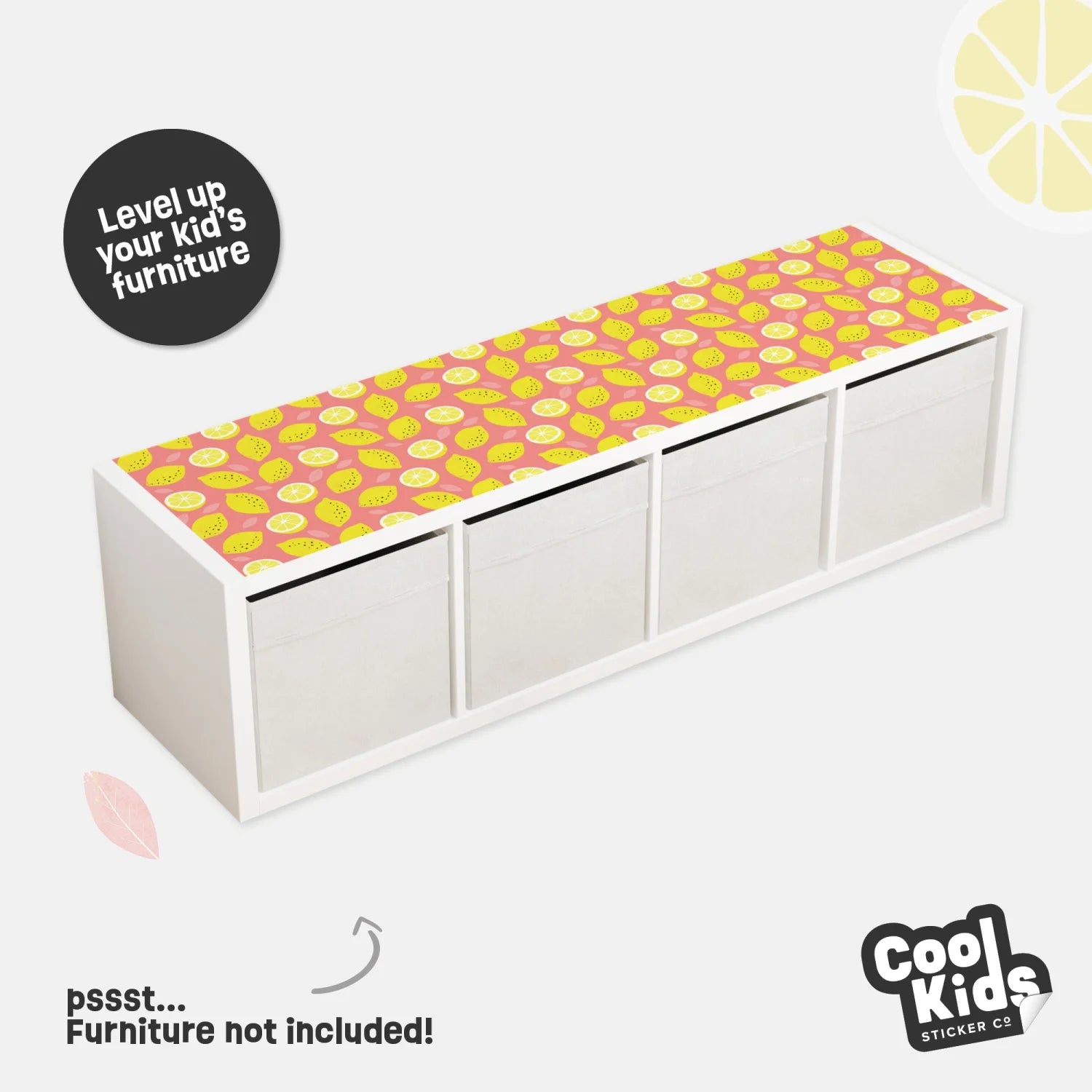 Kallax Shelf Fruity Lemons Decal - Furniture Decals