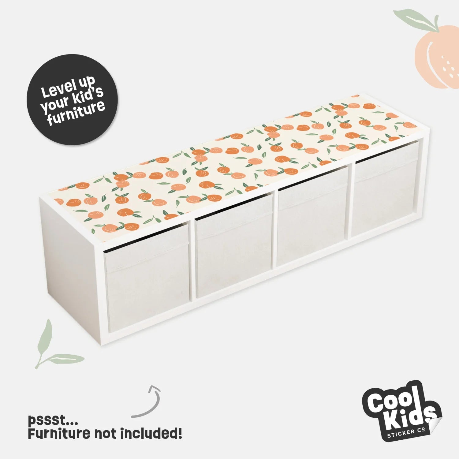 Kallax Shelf Fruity Peaches Decal - Furniture Decals