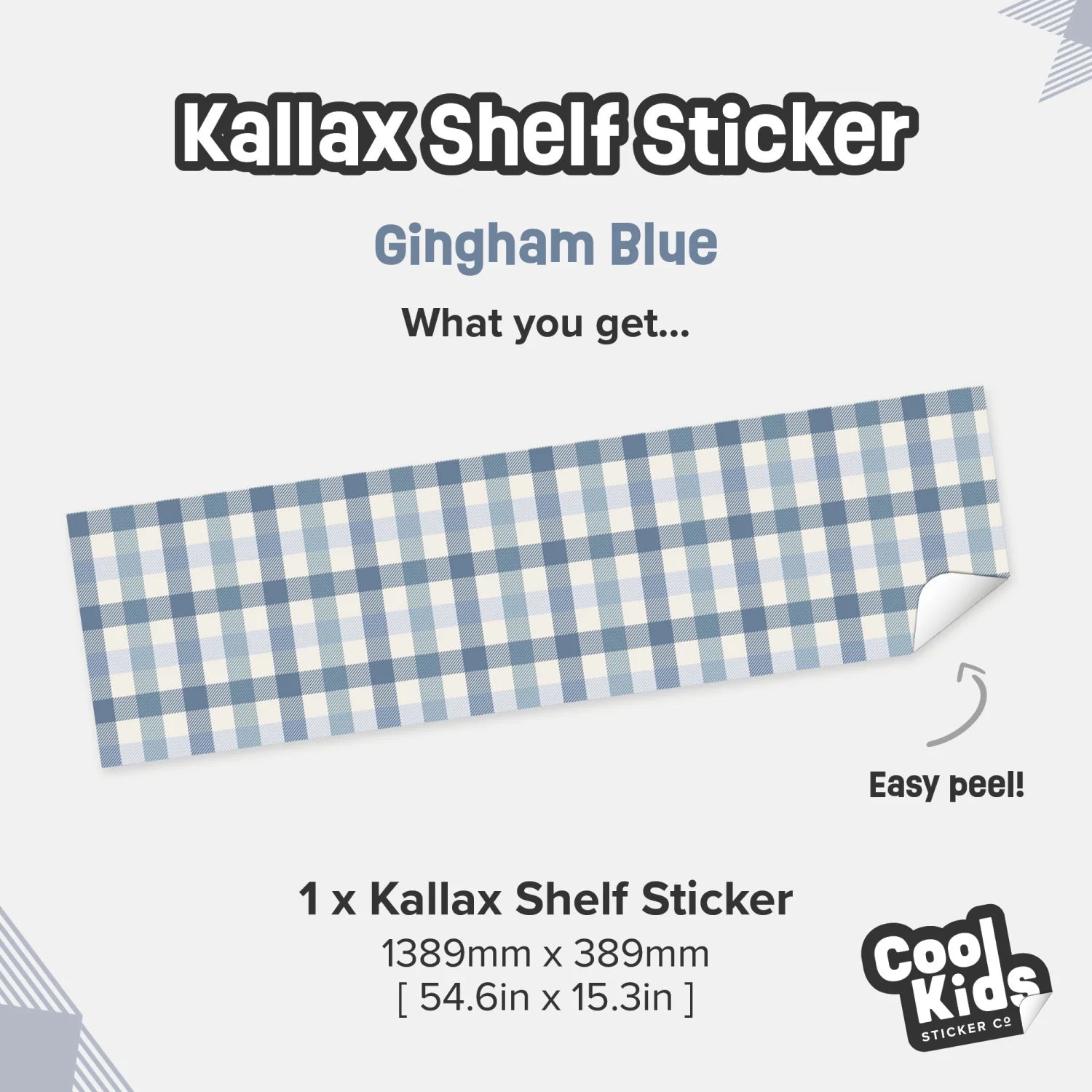 Kallax Shelf Gingham Blue Decal - Furniture Decals - Kallax