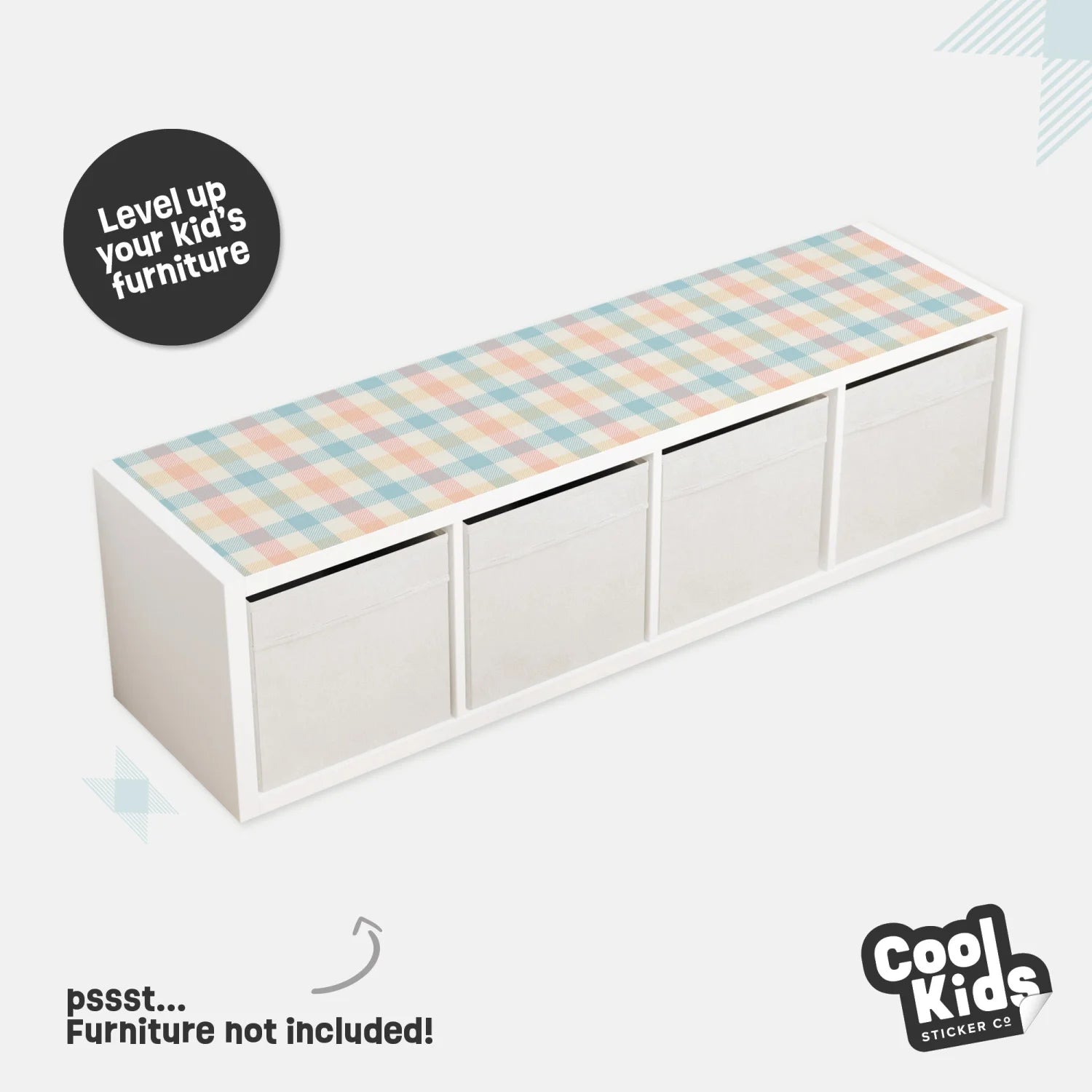 Kallax Shelf Gingham Multi Decal - Furniture Decals