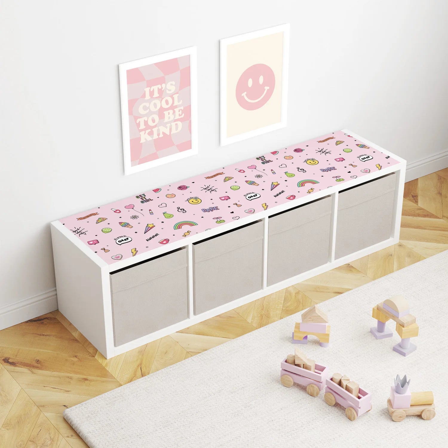 Kallax Shelf Girl Power Vibes Decal - Furniture Decals