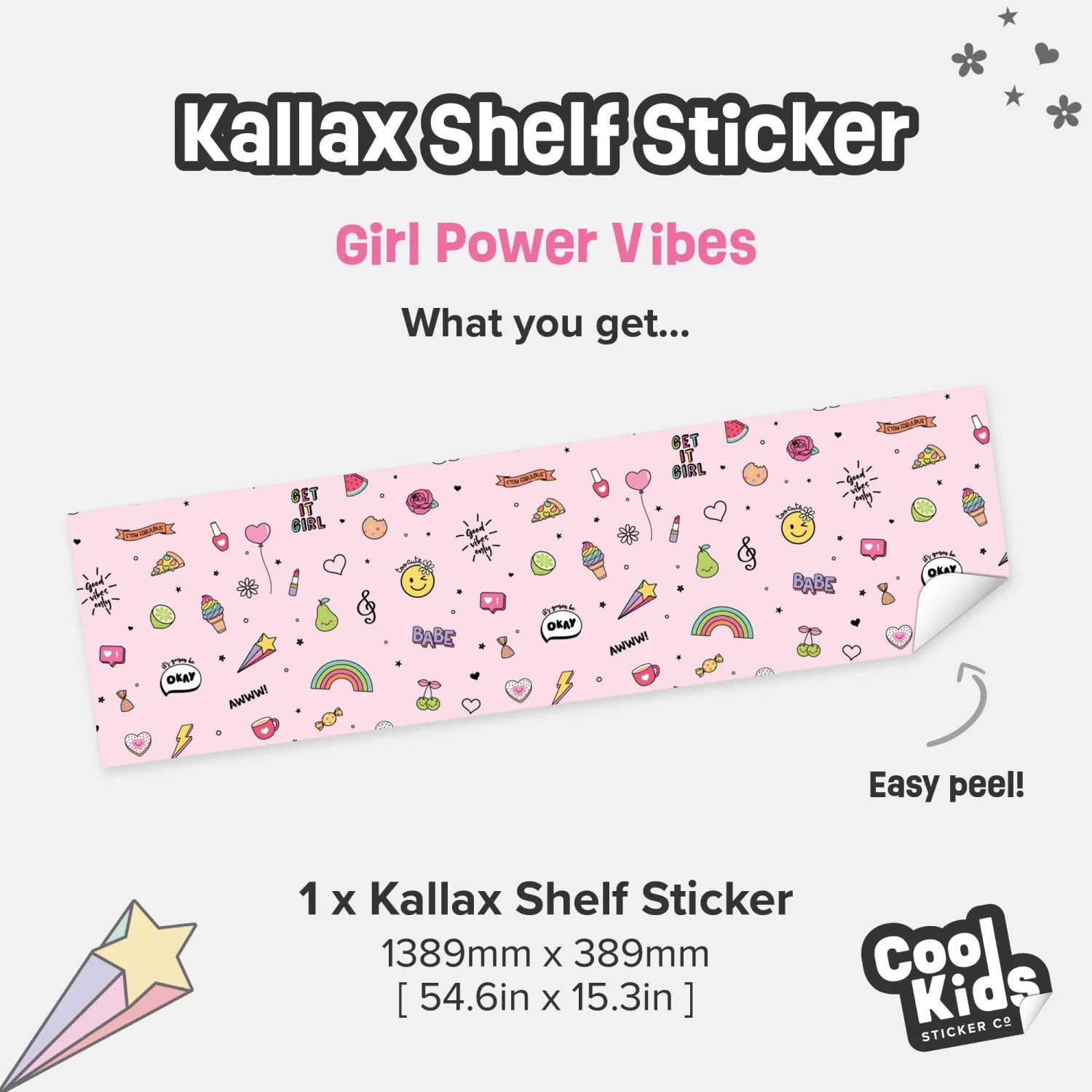 Kallax Shelf Girl Power Vibes Decal - Furniture Decals