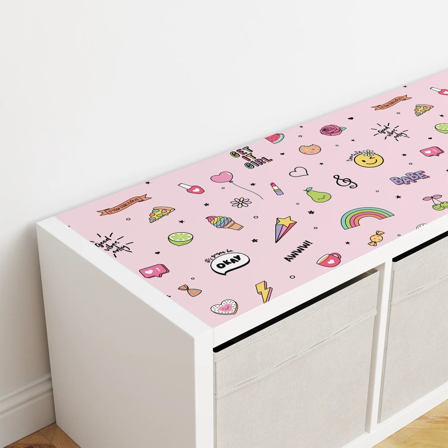 Kallax Shelf Girl Power Vibes Decal - Furniture Decals