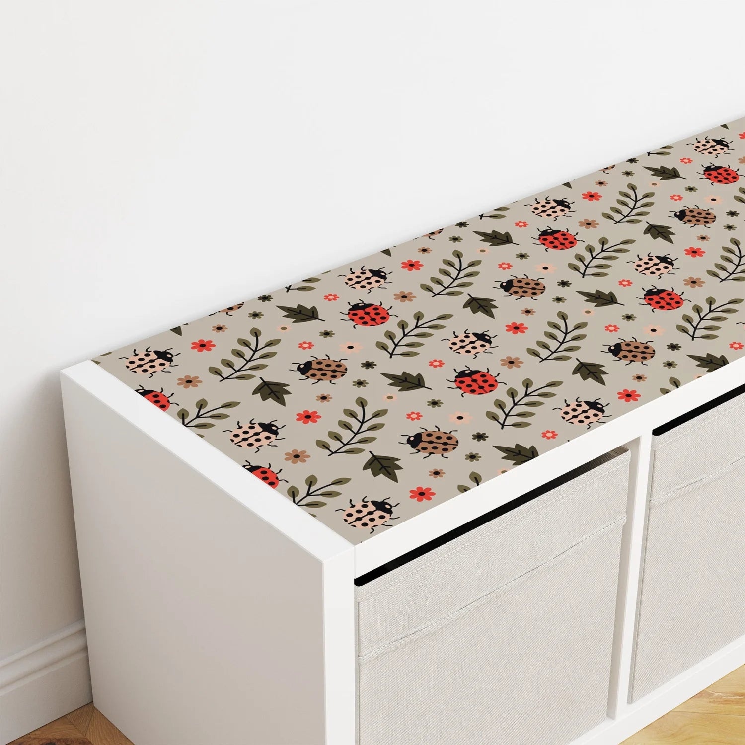 Kallax Shelf Leafy Ladybirds Decal - Furniture Decals