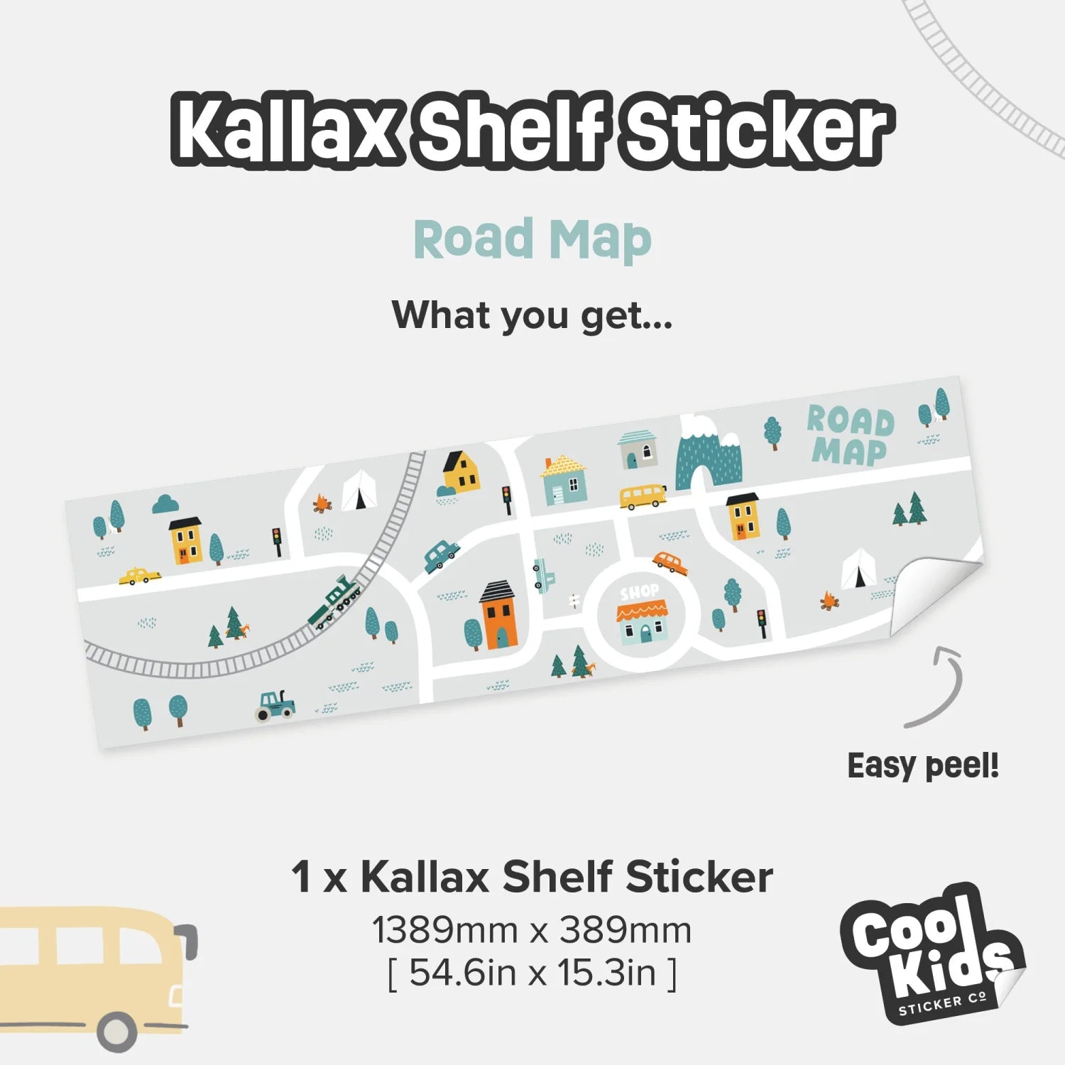 Kallax Shelf Road Map Decal - Furniture Decals - Kallax