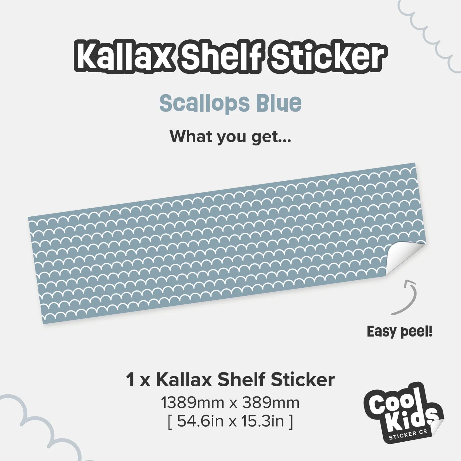 Kallax Shelf Scallops Blue Decal - Furniture Decals