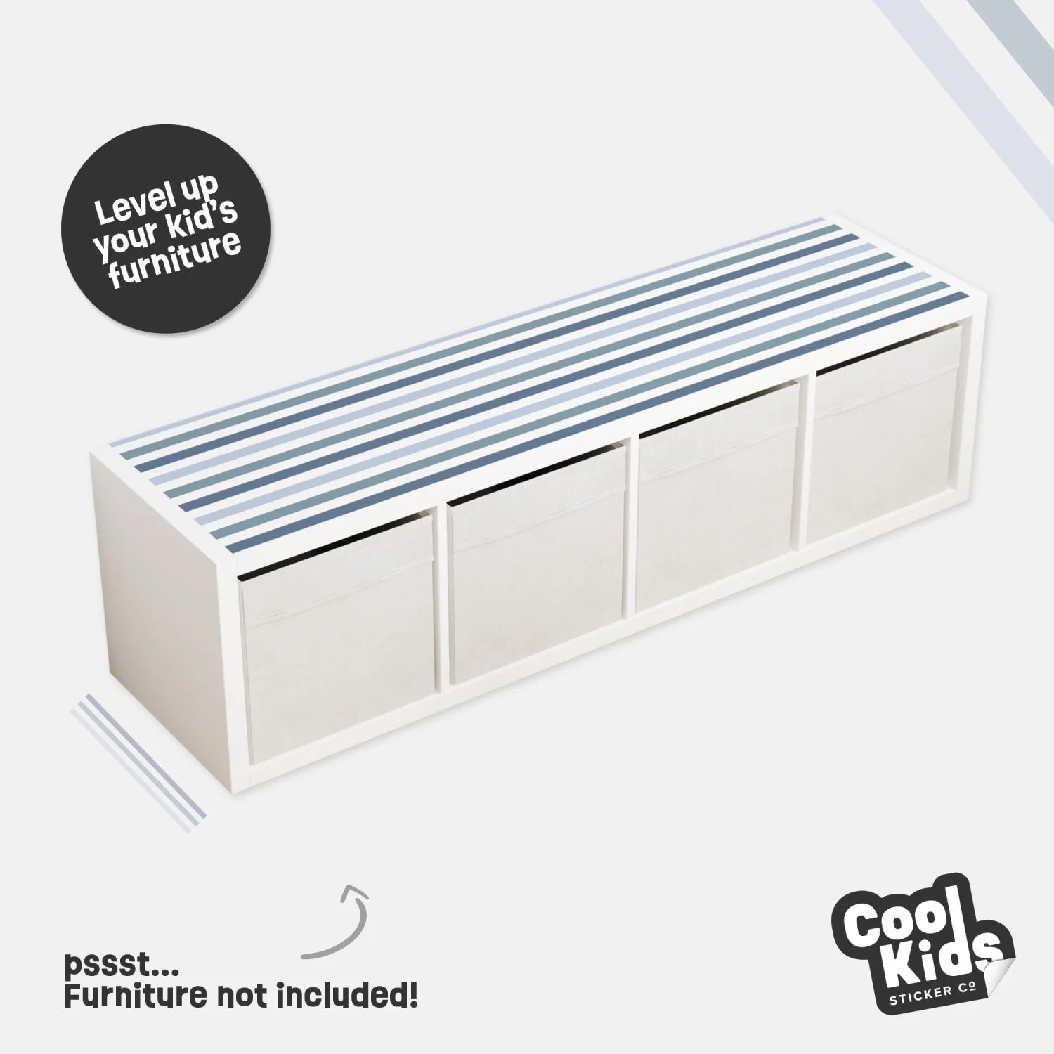 Kallax Shelf Stripes Blue Decal - Furniture Decals - Kallax