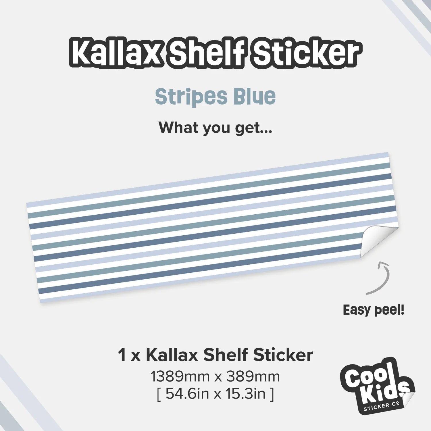 Kallax Shelf Stripes Blue Decal - Furniture Decals - Kallax