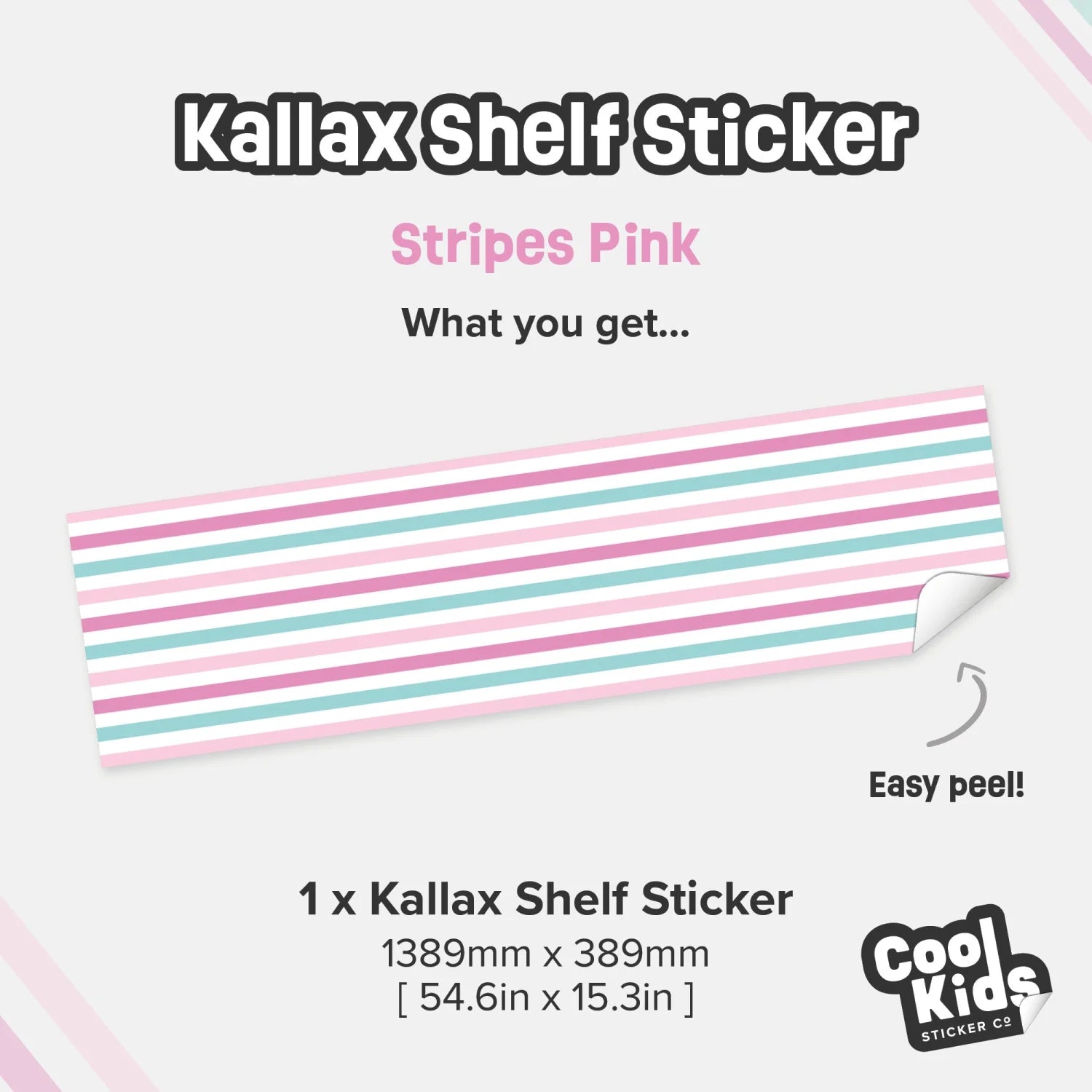 Kallax Shelf Stripes Pink Decal - Furniture Decals - Kallax