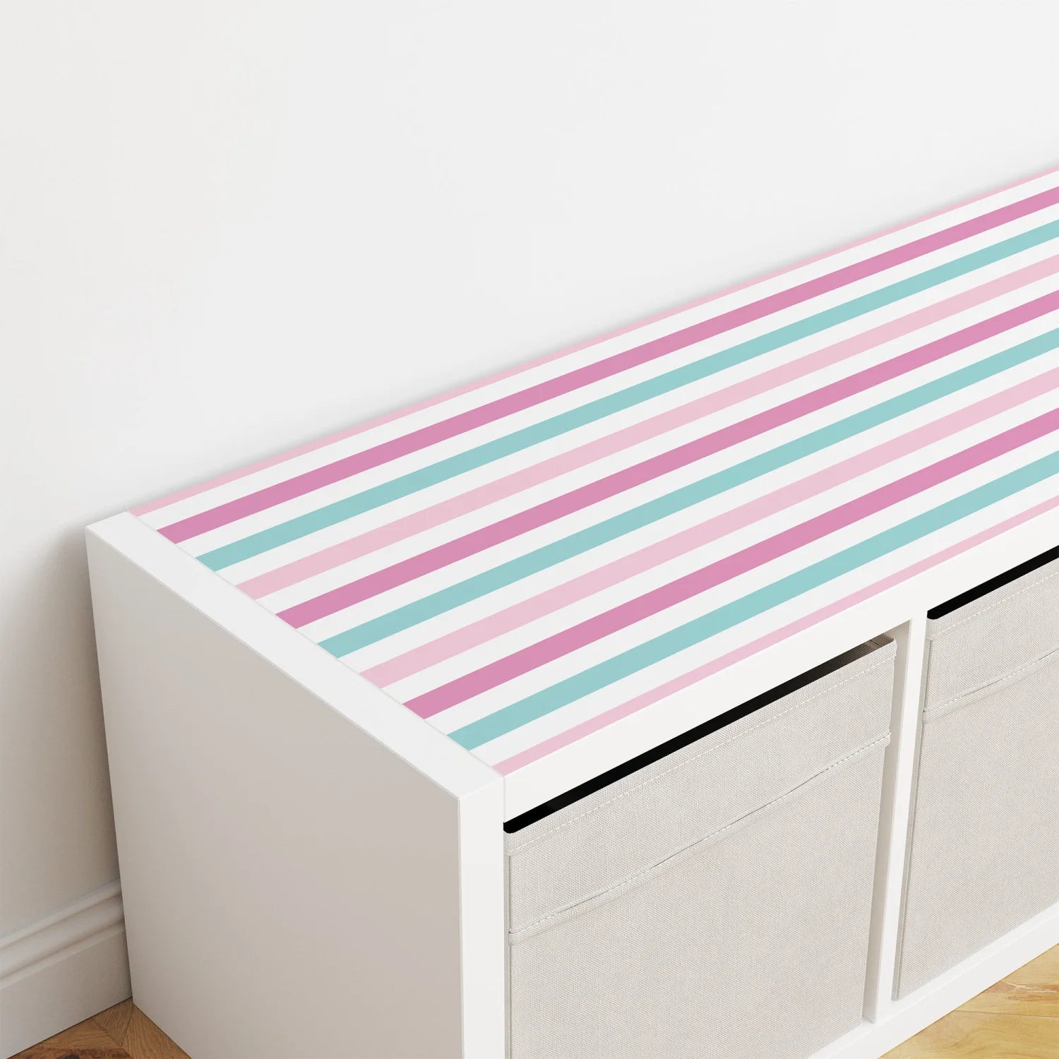 Kallax Shelf Stripes Pink Decal - Furniture Decals - Kallax